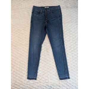 Madewell‎ High Rise Skinny Jeans Button Fly Dark Wash Denim Womens Size 30